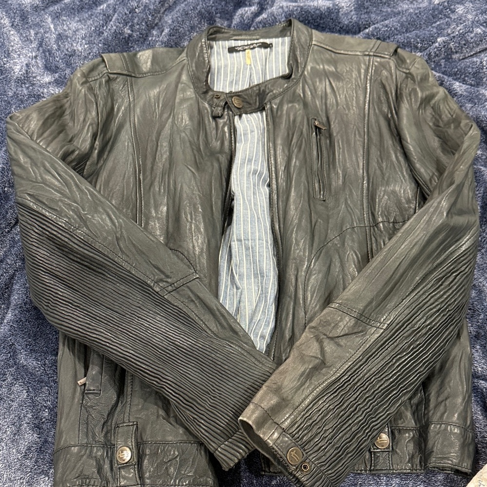 William Rast Black Leather Jacket